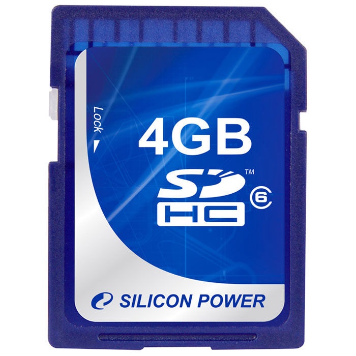 Флеш карта SDHC 4Gb Class6 Silicon Power SP004GBSDH006V10