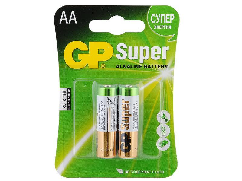 Батарея GP Super Alkaline 15A LR6,  2 шт AA
