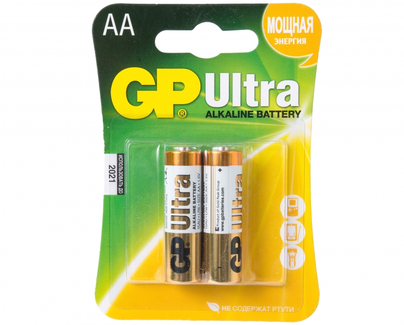 Батарея GP Ultra Alkaline 15AU LR6,  2 шт AA