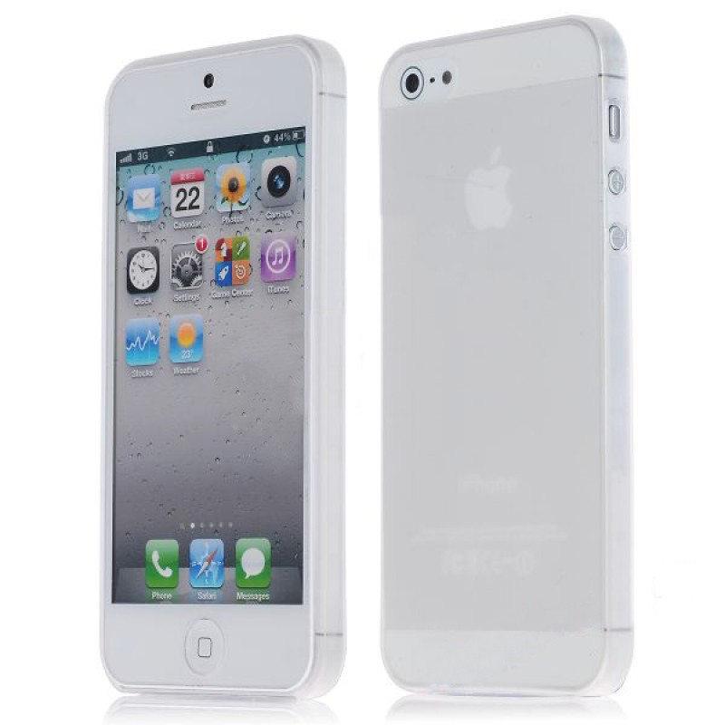Кейс 0,3 mm. пластик супер тонкий для Apple iPhone 5/5S/5SE (чёрный матовый) (упаковка прозр. бокс)