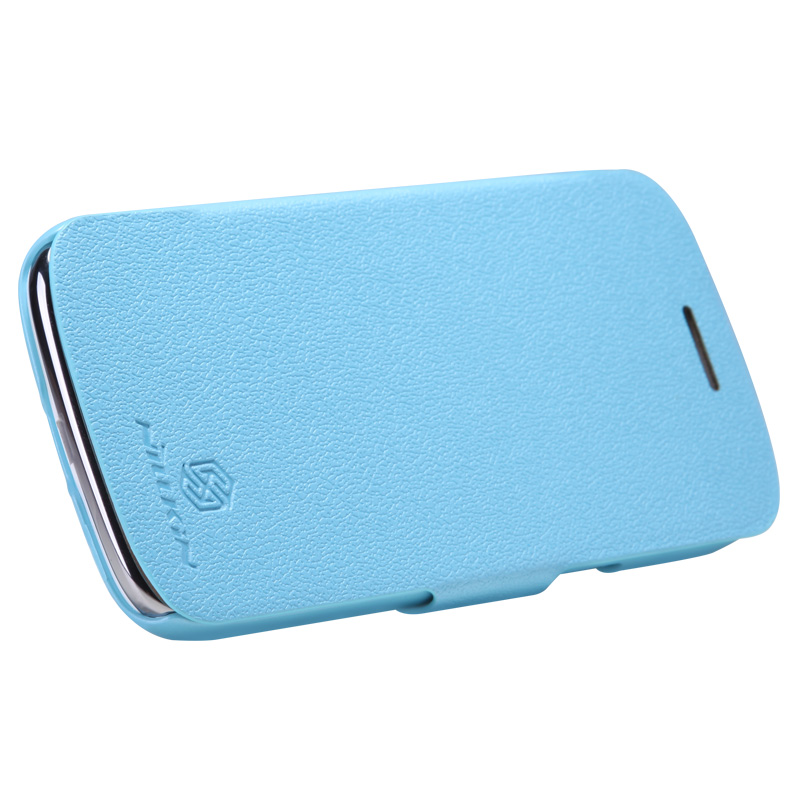 Флип кейс для Samsung i8262 (Core) "Nillkin" Fresh (пластик/кожа, цвет синий)