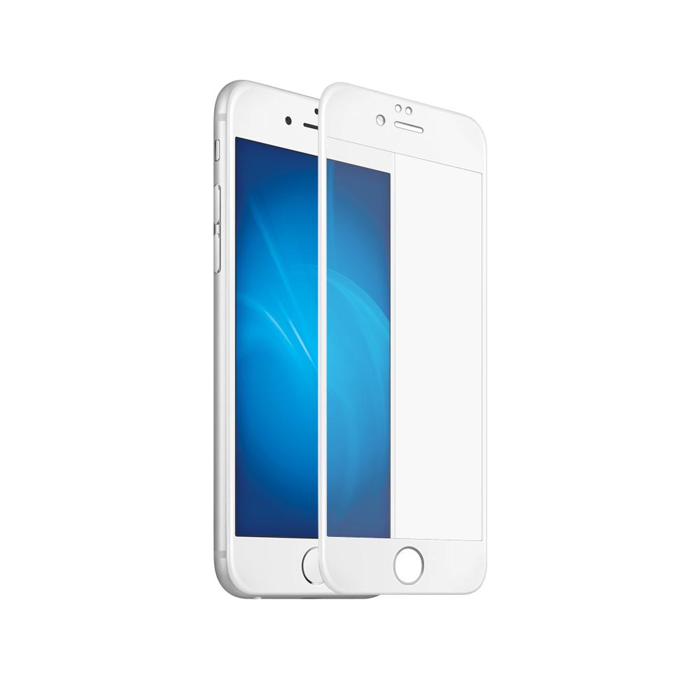 Стекло ударопрочное (Tempered Glass) 3D для Apple iPhone 7 (0,33mm 9H)  (белое)