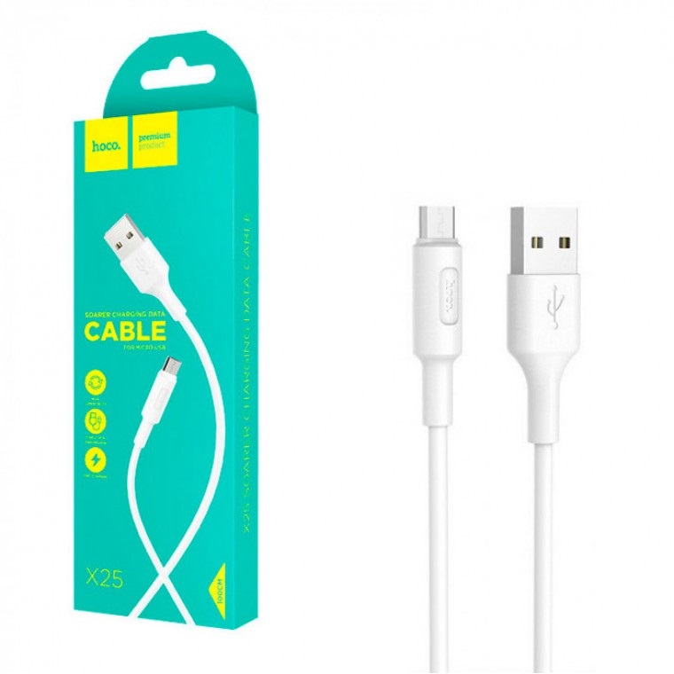 HOCO X25 Soarer microUSB cable (белый) 1 метр
