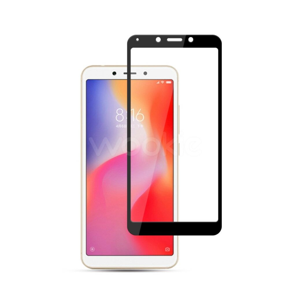 Стекло противоударное для Xiaomi Redmi 6 Pro Полное покрытие черное