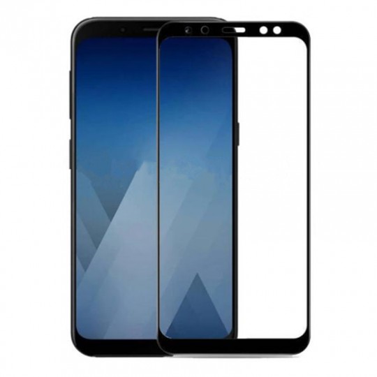 Стекло ударопрочное для Samsung A530 черное A8 2018