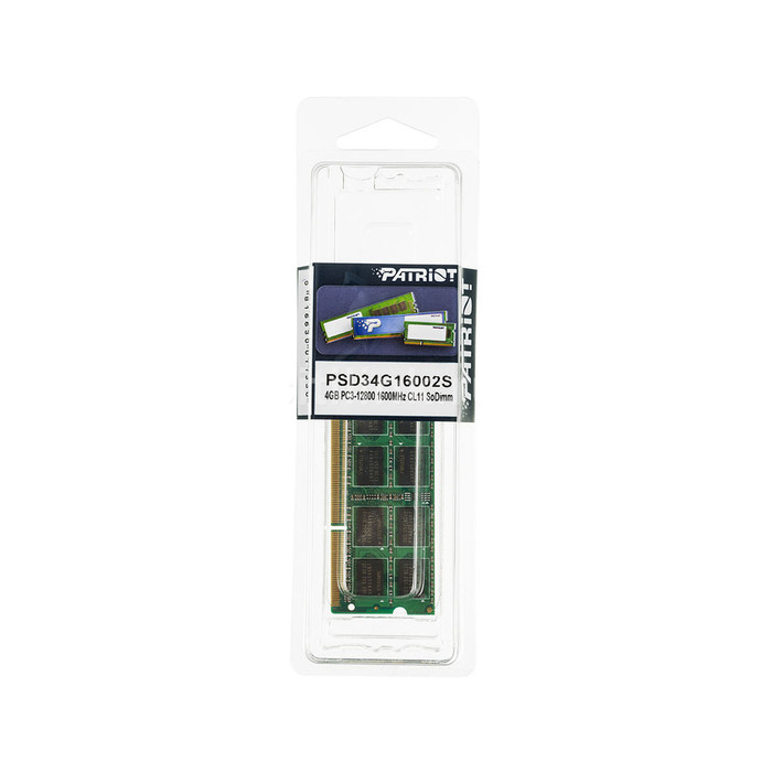 Модуль памяти PATRIOT PSD34G160081S DDR3 — 4Гб 1600, SO-DIMM, Ret