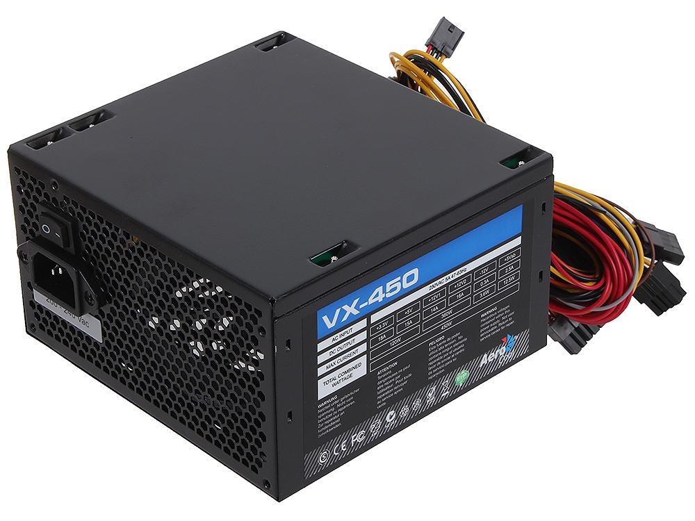 Блок питания Aerocool ATX 450W ECO-450 (24+4pin) 120mm fan 2xSATA RTL
