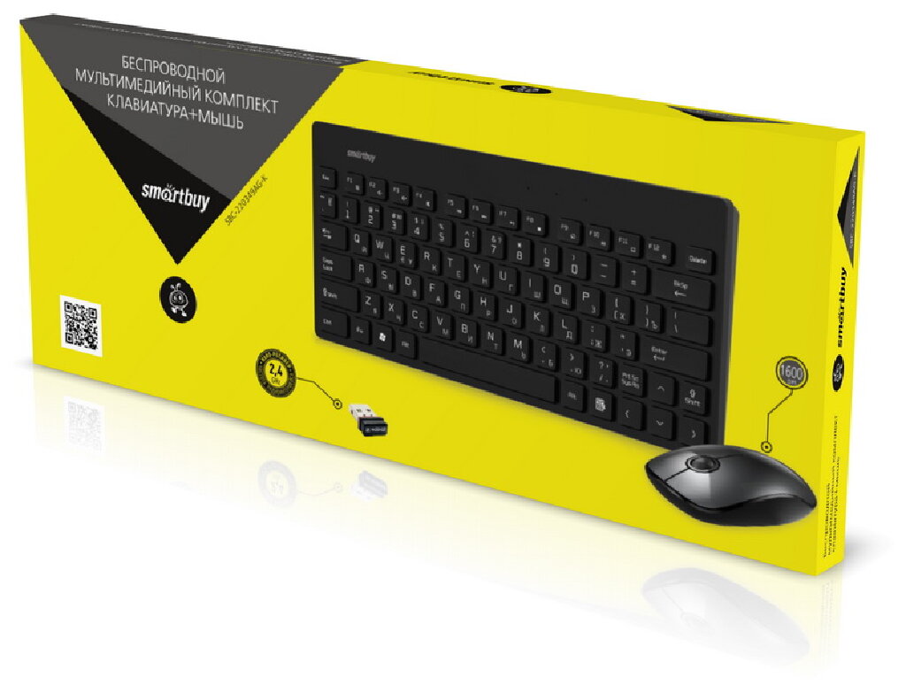 Набор Smartbuy клавиатура + мышь SBC-235380AG-K, черный, беспроводной