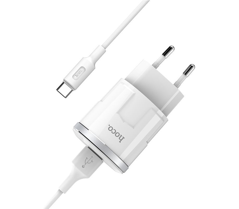 Зарядное устройство Hoco C37A Thunder 1XUSB 2.4A Whit microUSB