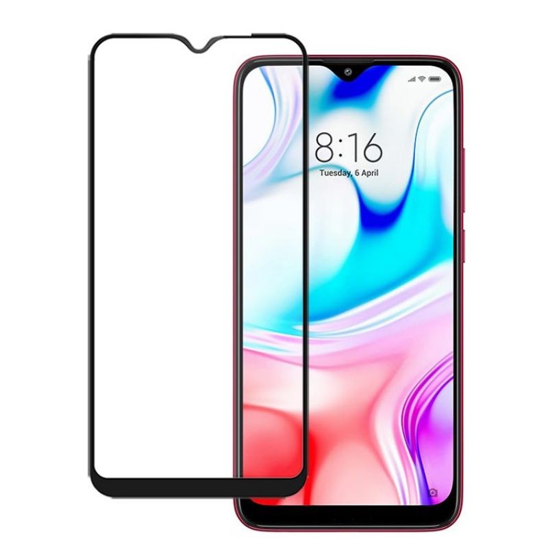 Защитное стекло чёрное для Redmi 8/8a