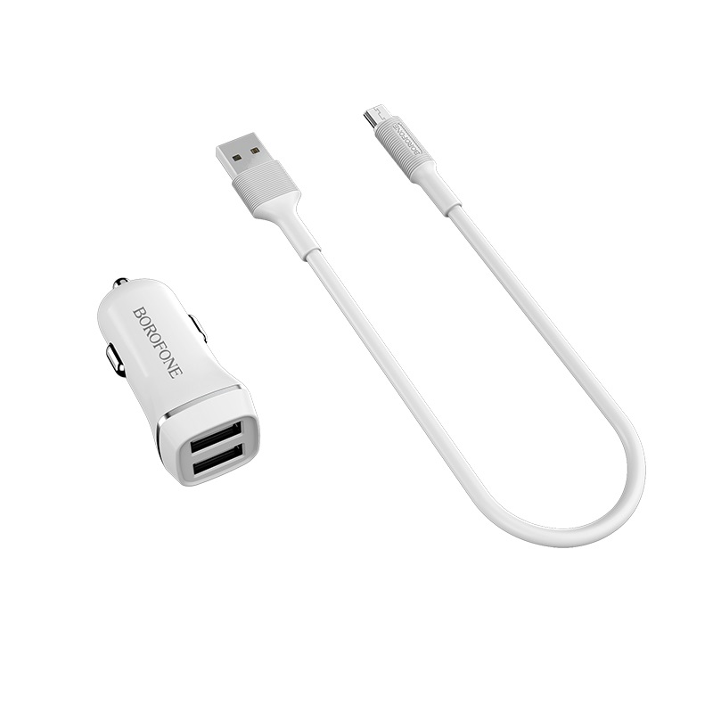 АЗУ Borofone BZ13 2USB + кабель microUSB белый