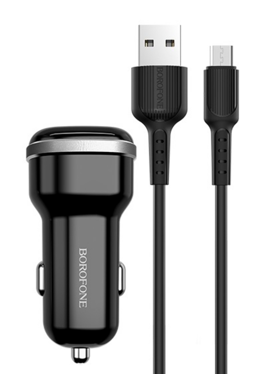 АЗУ Borofone BZ13 2USB + кабель microUSB чёрный