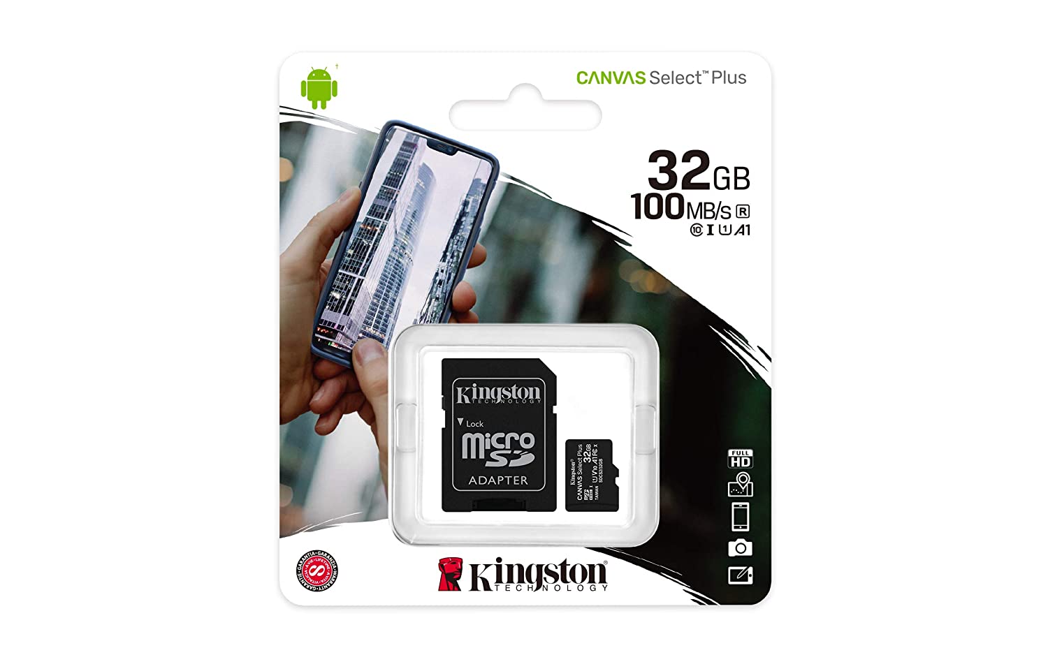 Карта памяти MicroSDHC 32 Gb Kingston class 10 100Mb/s б/ад