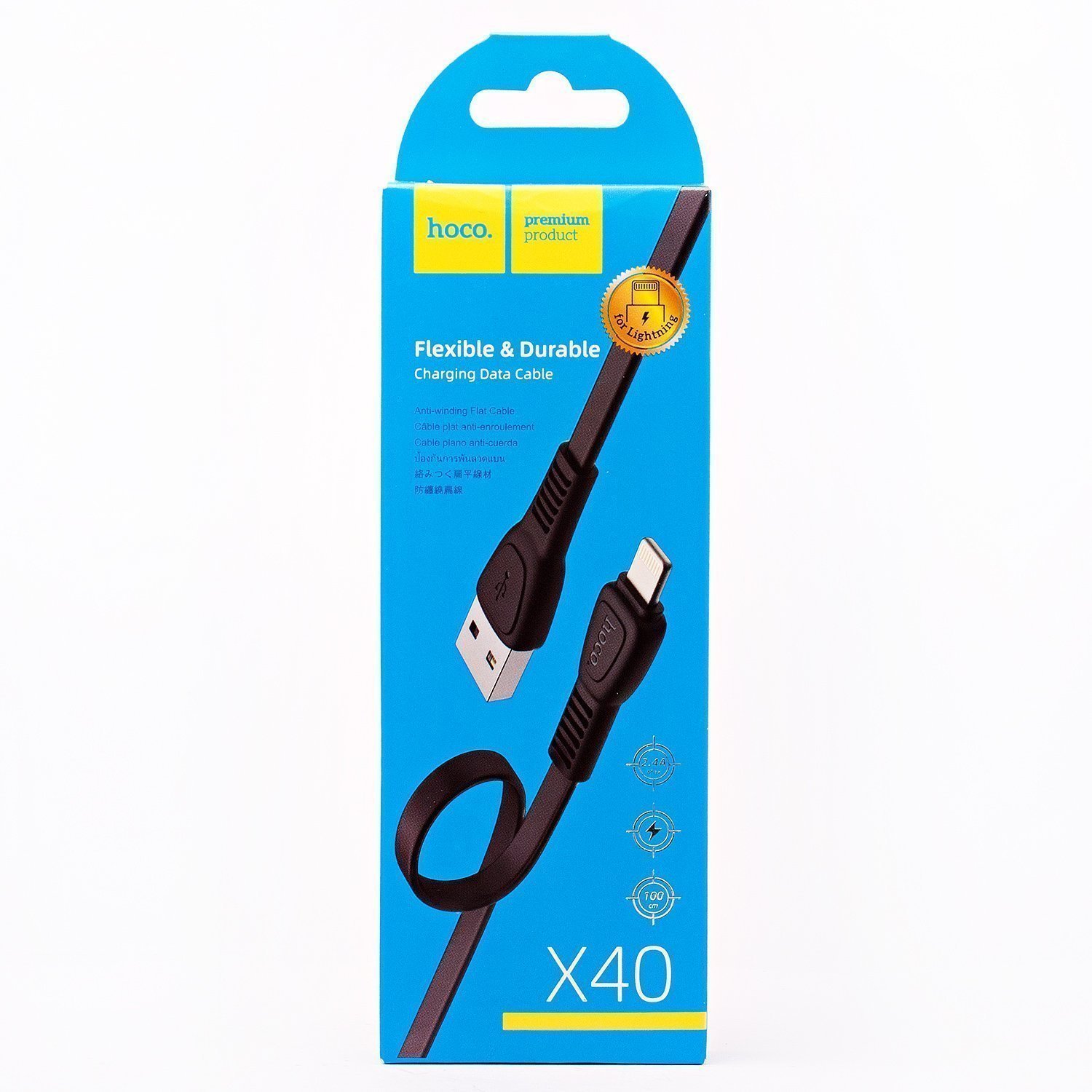 USB D.CABLE Lightning HOCO X40  (черный) 1 метр