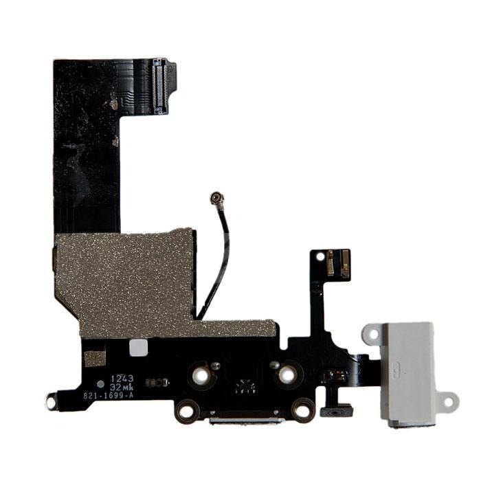 Шлейф (FLC) для Apple iPhone 7 c разъемами зарядки и гарнитуры, микрофон, антенна) (черный)