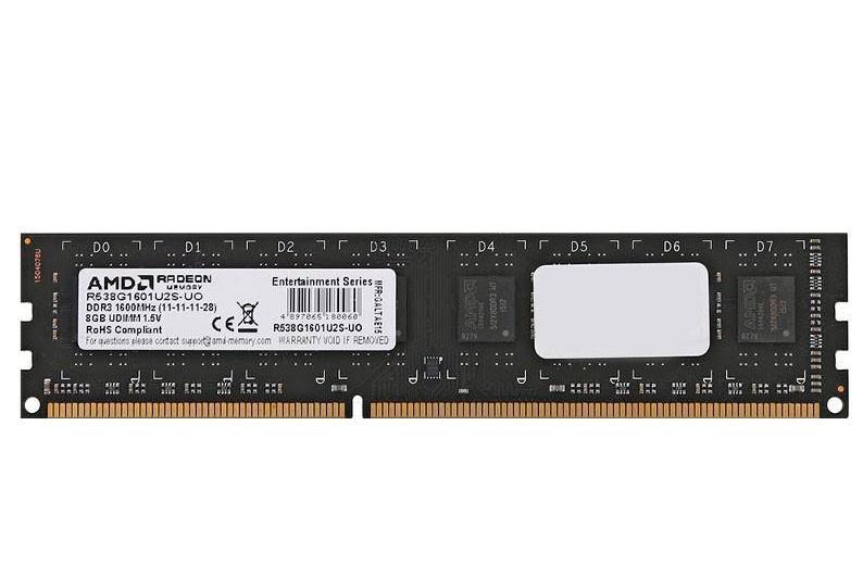 Память DDR3 8Gb 1600MHz AMD R538G1601U2S-UO OEM PC3-12800 CL11 DIMM 240-pin 1.5В