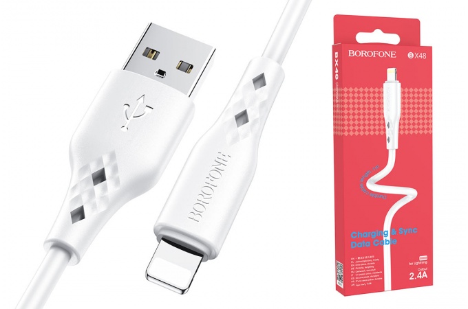 Кабель для iPhone BOROFONE BX48 Lightning 1м белый