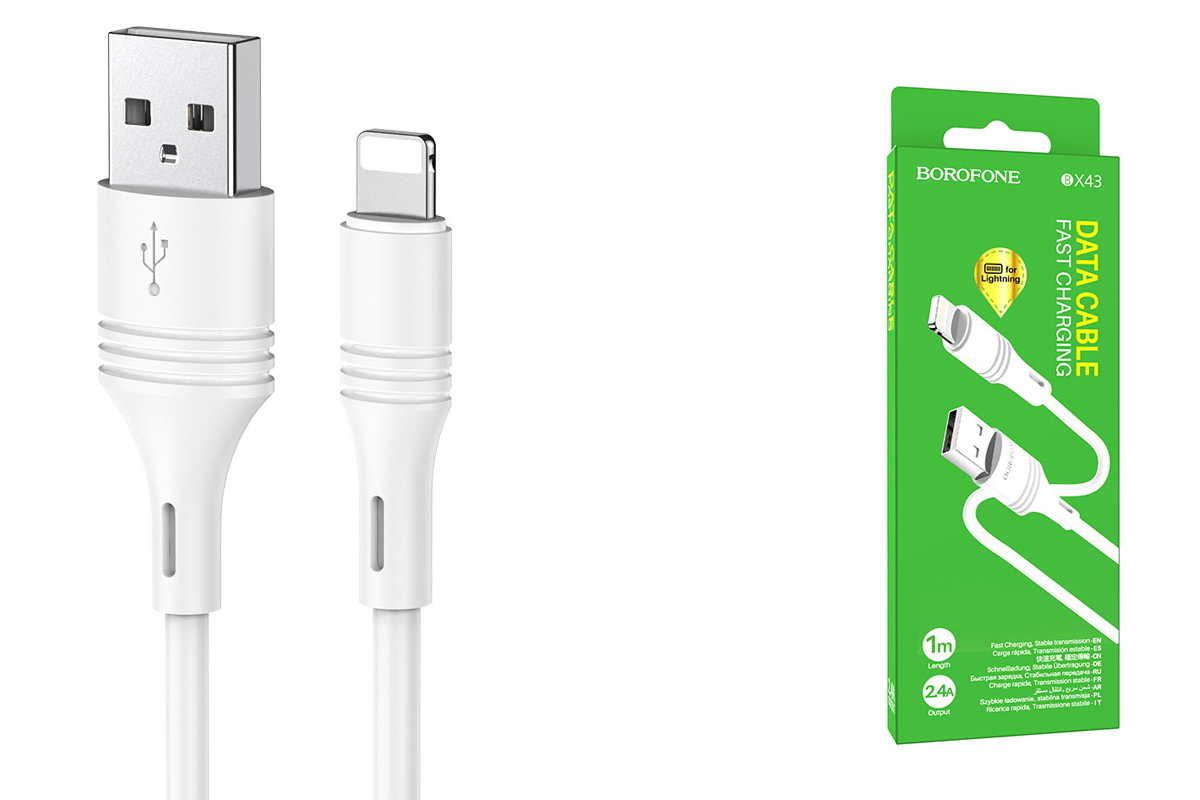 Кабель для iPhone BOROFONE BX43 CoolJoy charging data cable for Lightning 1м белый
