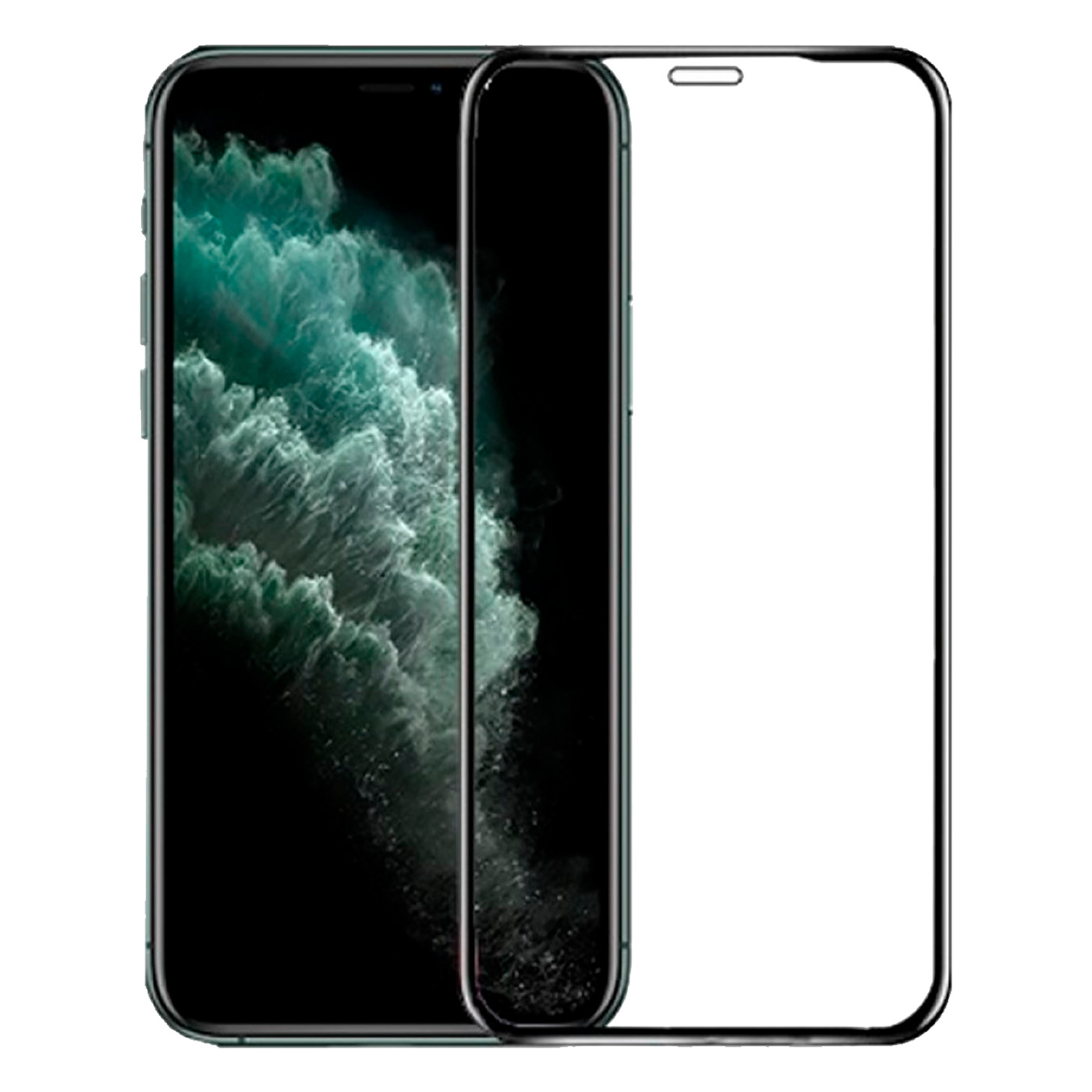 Стекло защитное 10D для iPhone 12/12 PRO (6.1) (чёрный)