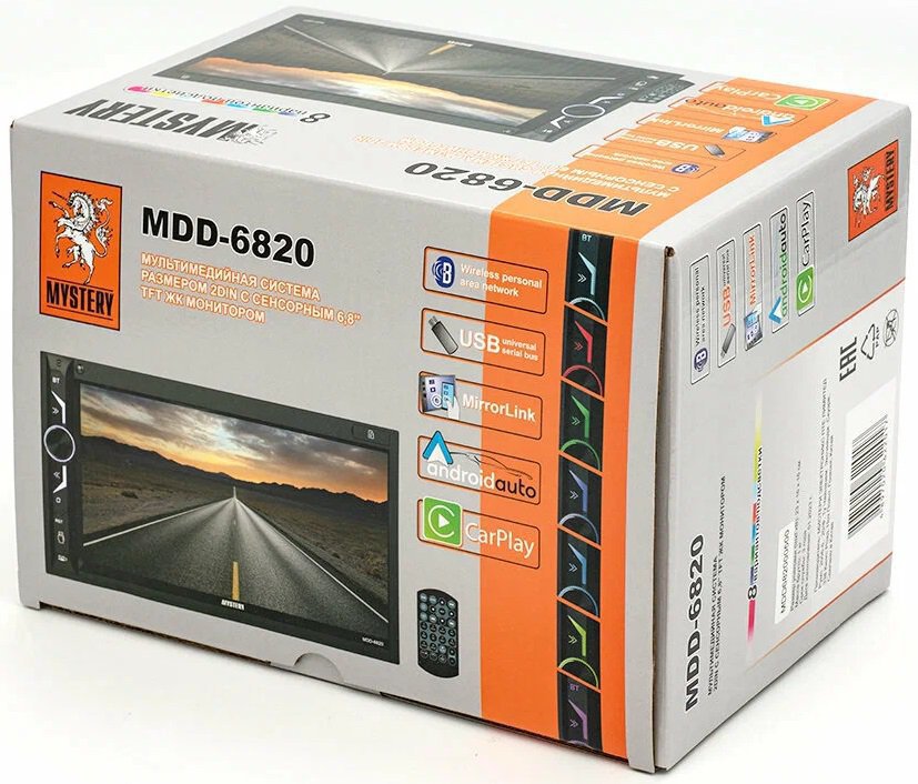 Автомагнитола Mystery 2 DIN MDD-6820 6.8", 4х50 Вт, Bluetooth , пульт