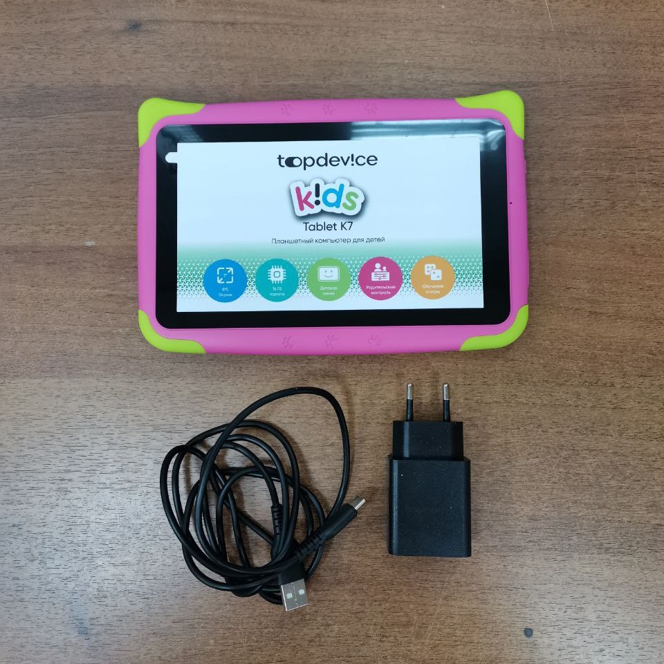 Планшет Topdevice KidsTablet K7 2/16Gb Pink (TDT3887) б/у(-25%)№3379 7",WiFi