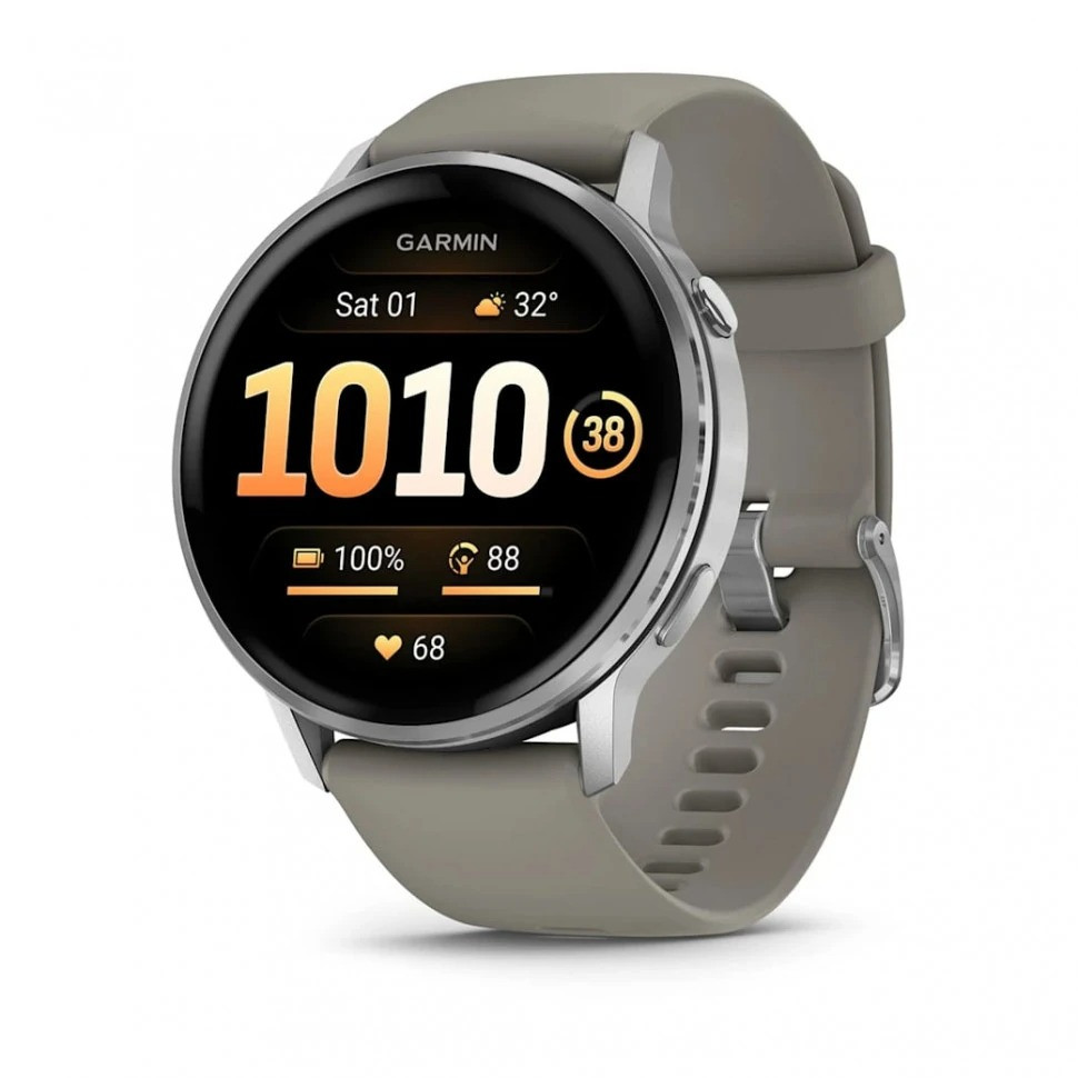 Смарт-часы Garmin Venu 4 45mm Silver with Silver Gray Silicone Band