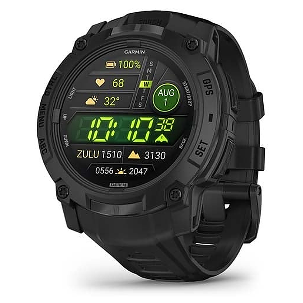 Garmin Instinct 3 50mm AMOLED Tactical Edition Black with Charcoal Silicone Band (010-03020-90)