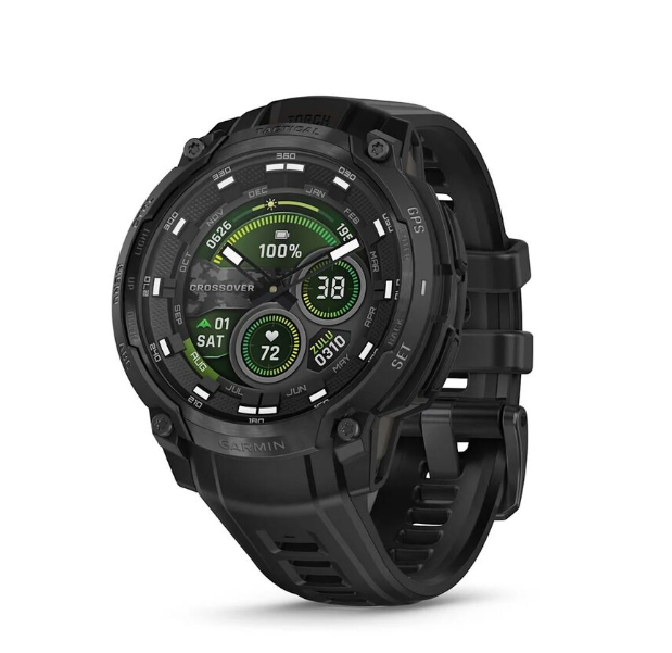 Смарт-часы Garmin Instinct Crossover Amoled Tactical Black with Black SIlicone Band