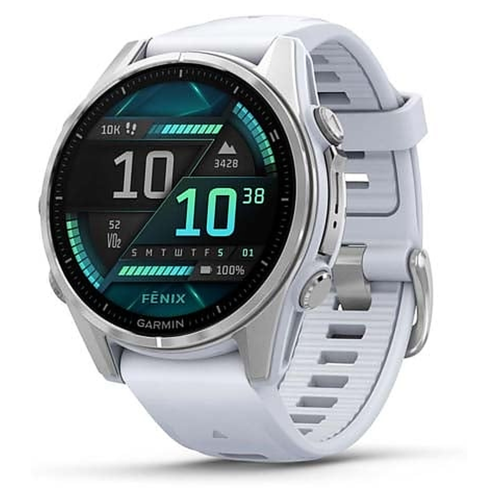 Garmin Fenix 8 43mm AMOLED Silver with Whitestone Silicone Band (010-02903-06)