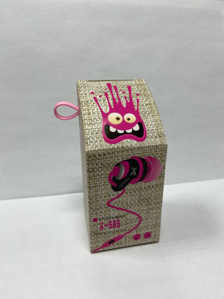 Проводные наушники Sports Music X-585 розовые