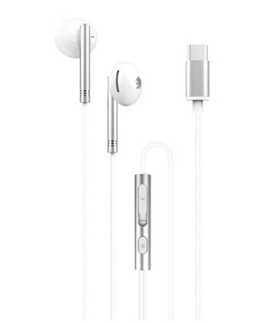 Проводные наушники XO EP29 metal type-C earphone, серебристые