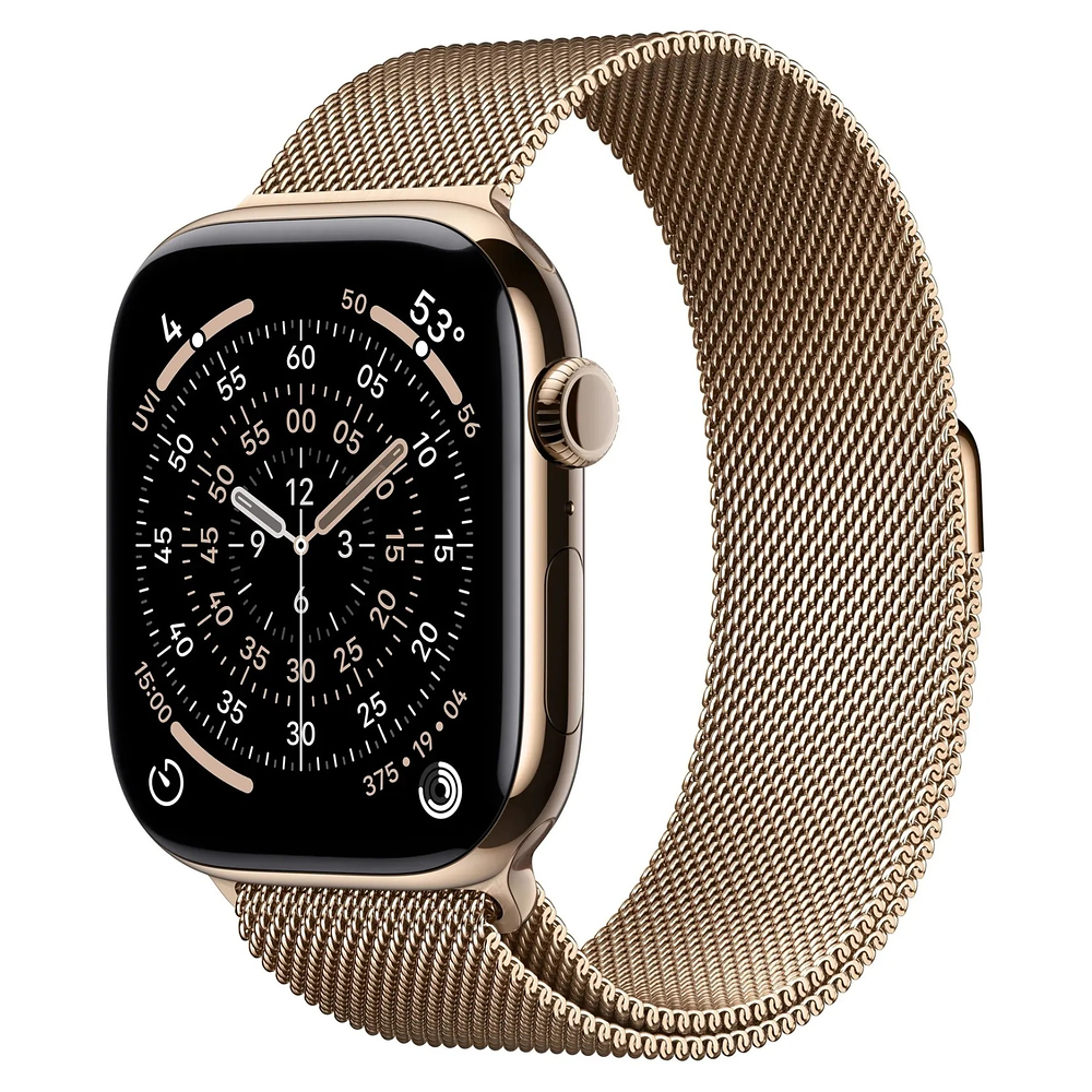 Смарт-часы Apple Watch Series 11 46mm Cellular Gold Titanium / Gold Milanese Loop S/M MFD74