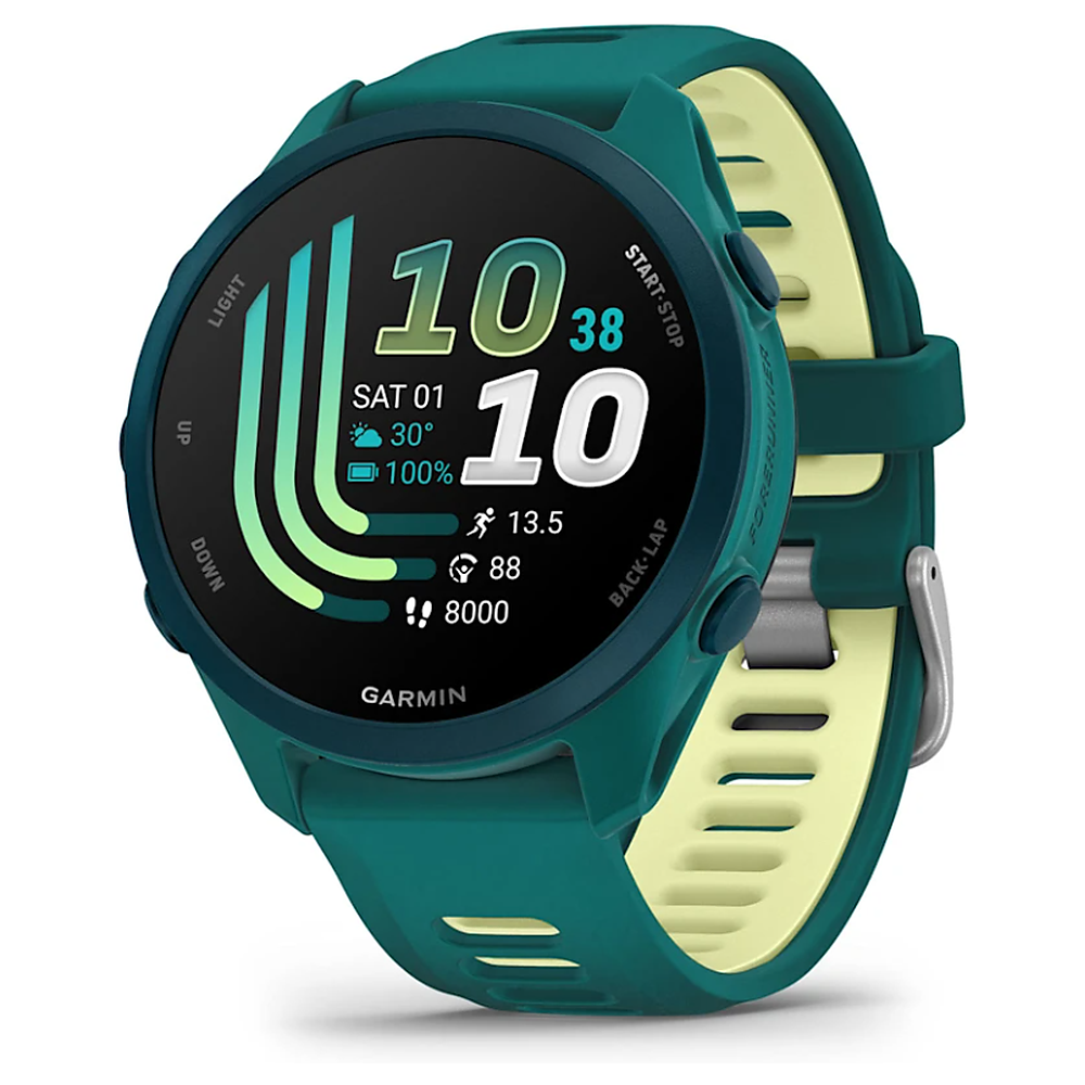 Garmin Forerunner 170 Music 43mm Teal Green Fiber-Reinforced Polymer with Teal Green/Citron Silicone Band (010-03920-12)
