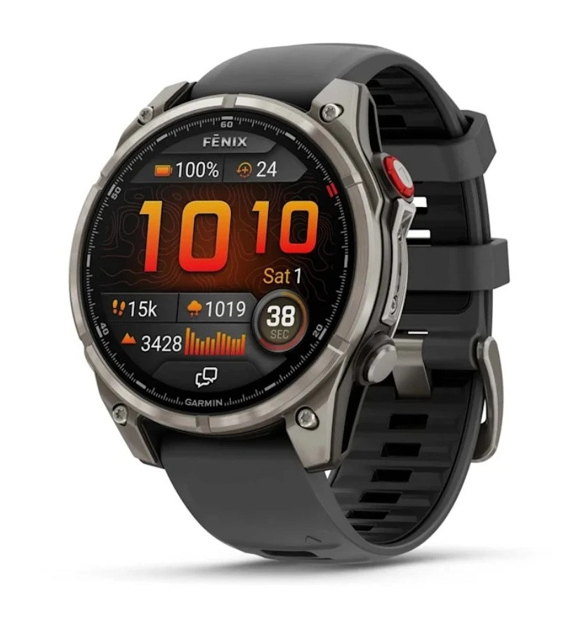 Смарт-часы Garmin Fenix 8 Pro 51mm AMOLED Sapphire Carbon Gray DLC Titanium with Black/Pebble Gray Silicone Band (010-03199-00)